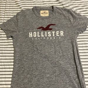 Hollister Gray T-Shirt with Logo Size Small
